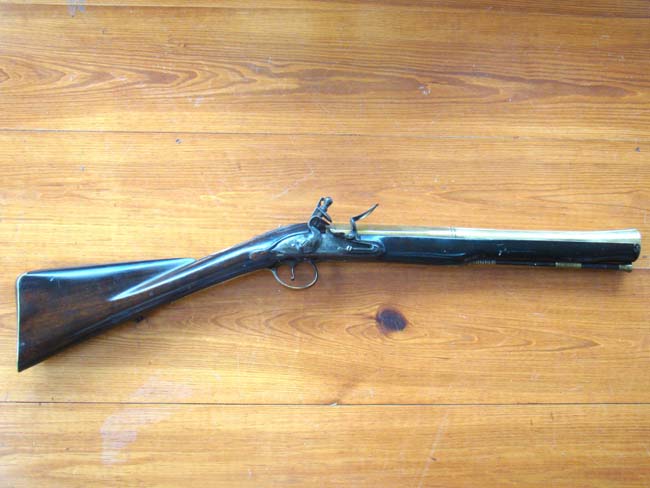 An historic English brass barreled Blunderbuss circa 1770 by William Jover of London inscribed "The George Inn, Southwark"